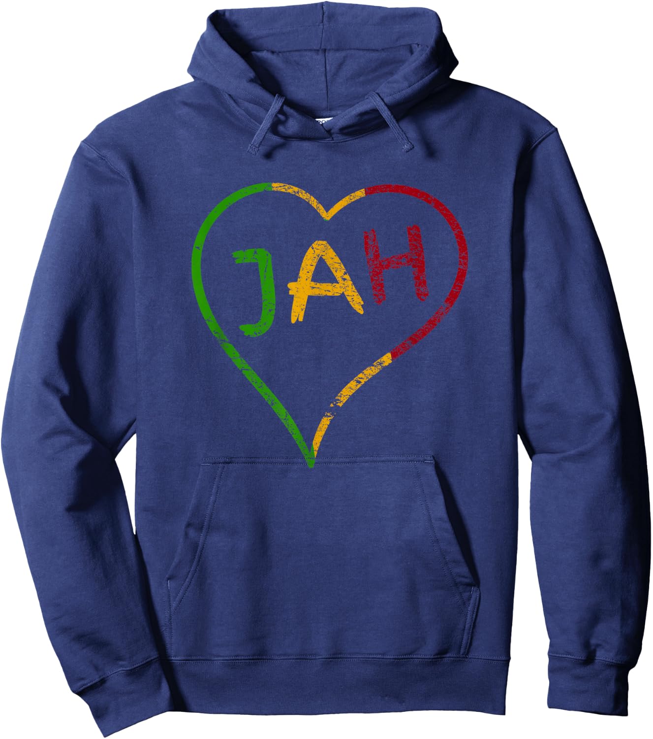 Jah Heart Rastafari Retro Vintage Gift Hoodie - Hoodie | Navy