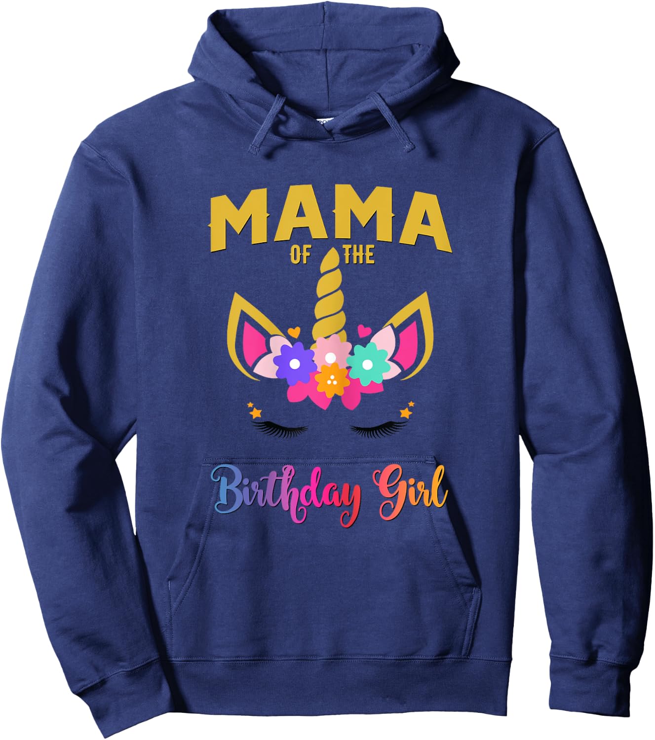 Mama Of The Birthday Girl Unicorn Matching Hoodie - Hoodie | Navy
