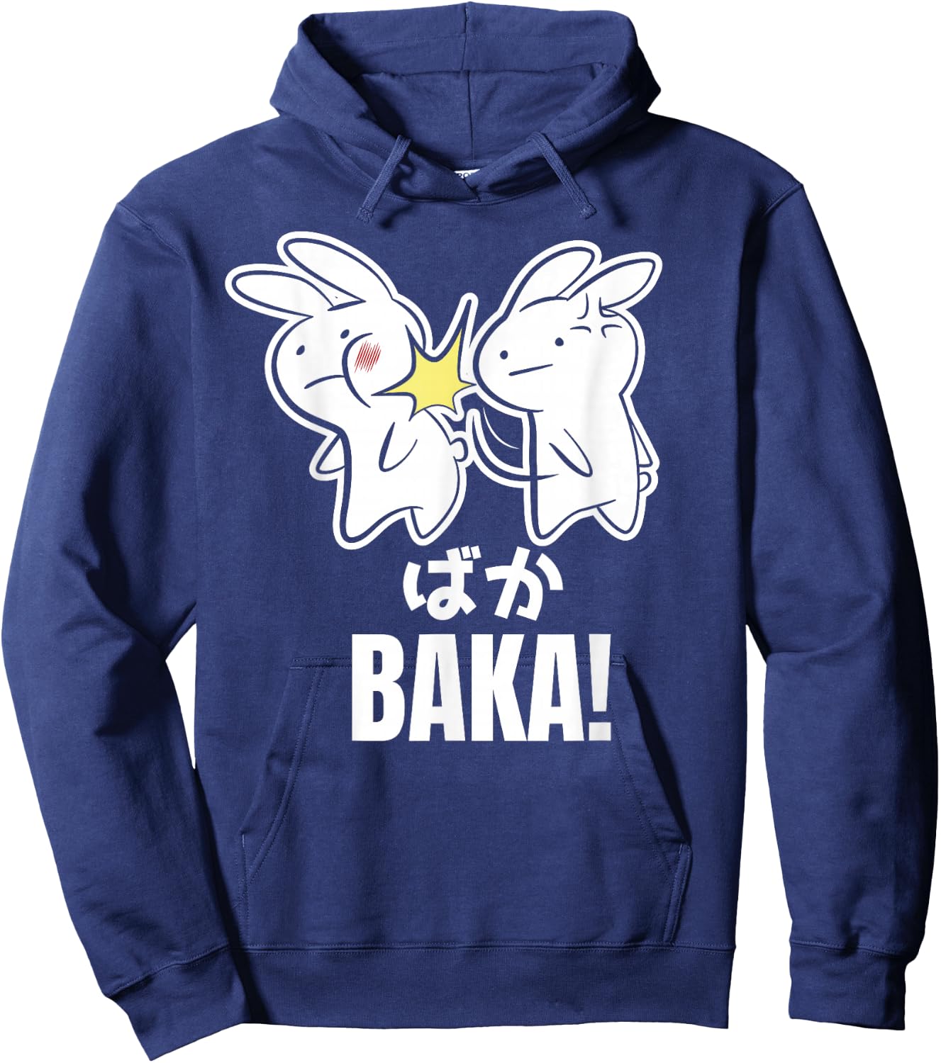 Funny Cute Anime Baka Rabbit Bunny Slap - Baka Japanese Hoodie - Hoodie | Navy