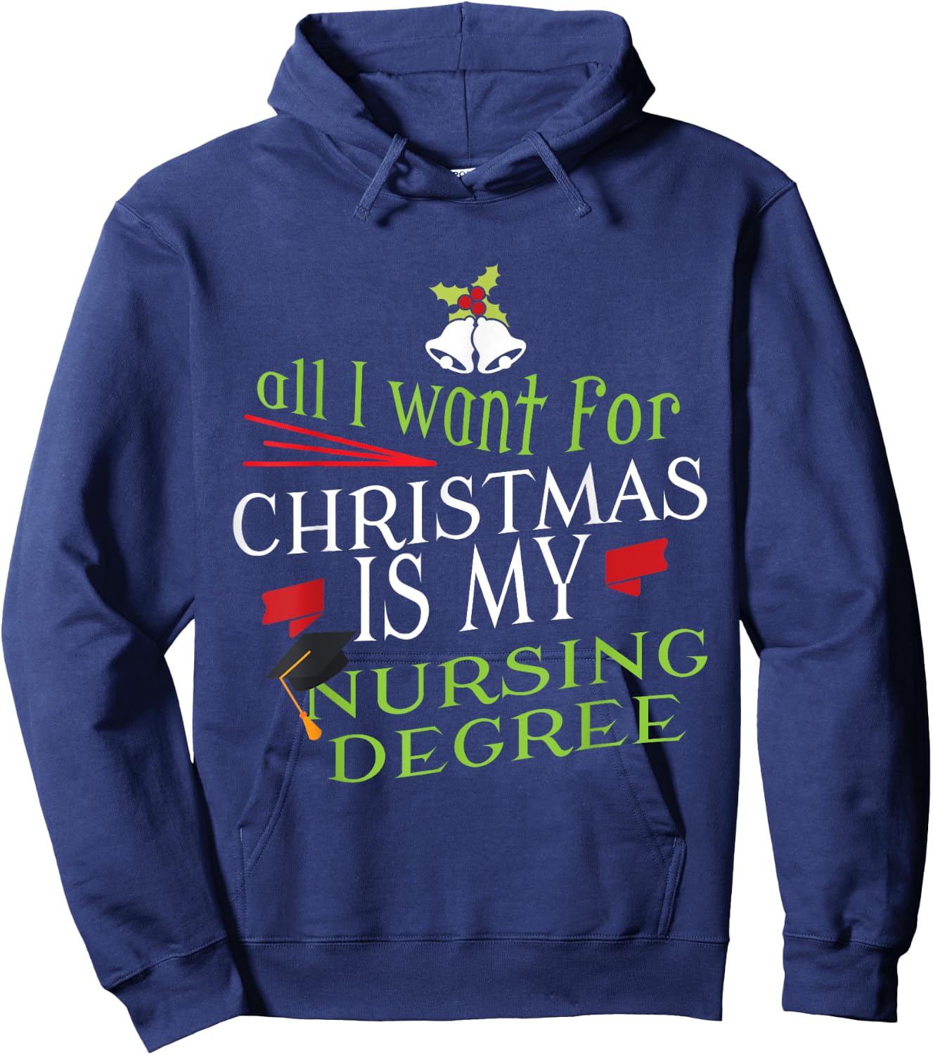 Nursing Degree Christmas Nursing Student Graduation Hoodie - Hoodie | Navy
