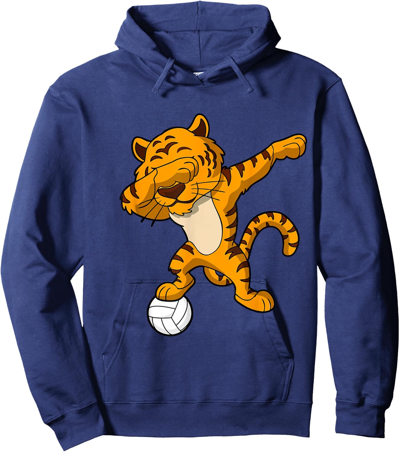 Dabbing Tiger Volleyball Dab Dance Men Women Kids Boys Girls Hoodie - Hoodie | Navy
