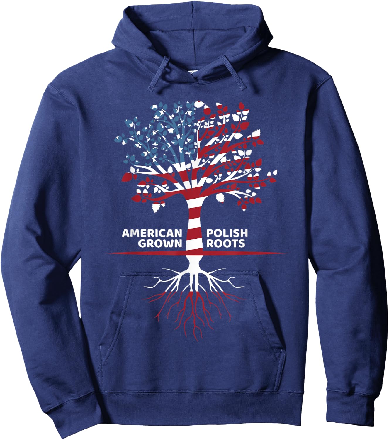 Cute American Grown Polish Roots Loyalists Gift Hoodie - Hoodie | Navy