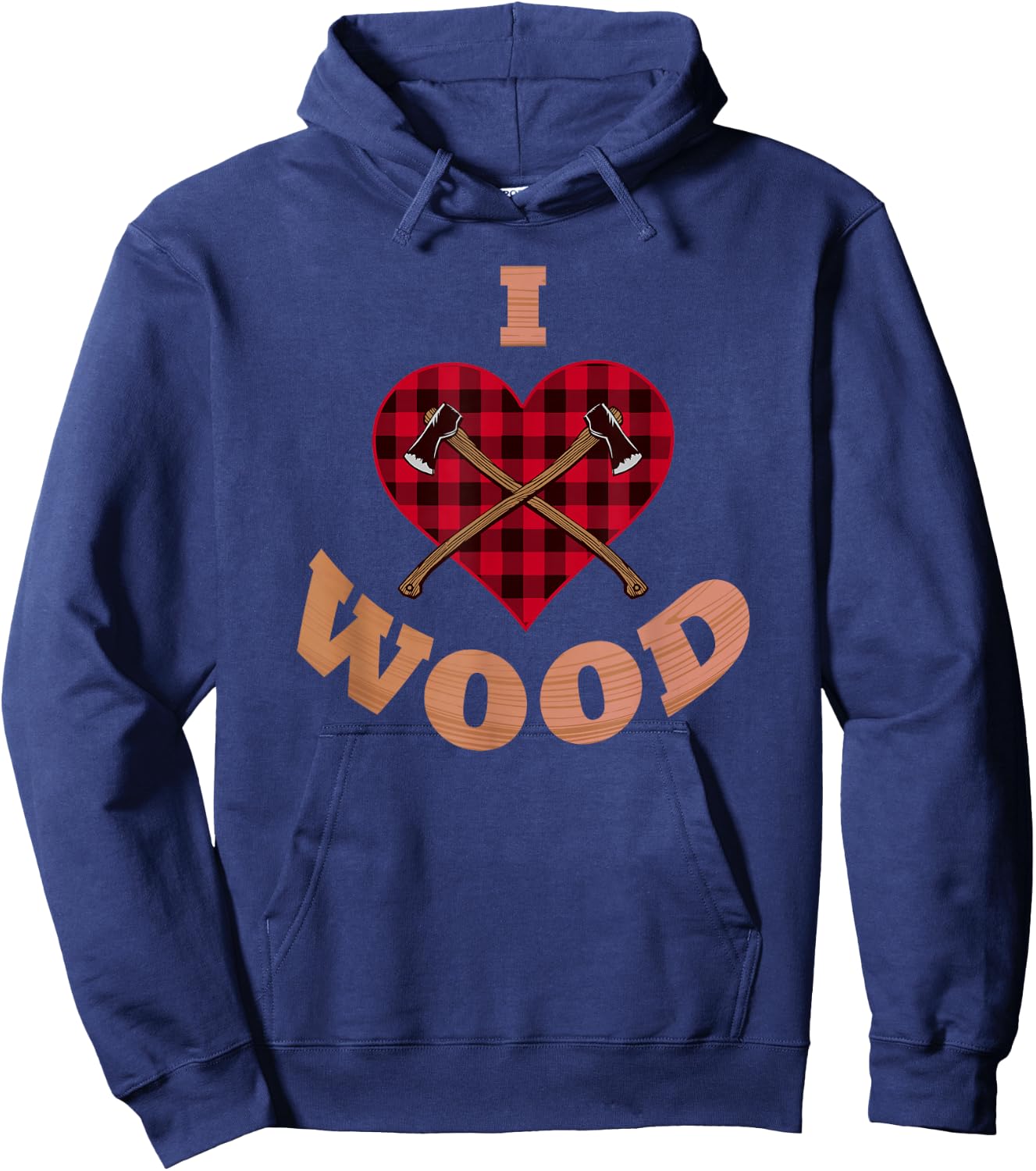 Lumberjack Shirt I Love Wood Working Woodworker Arborist Axe Hoodie - Hoodie | Navy