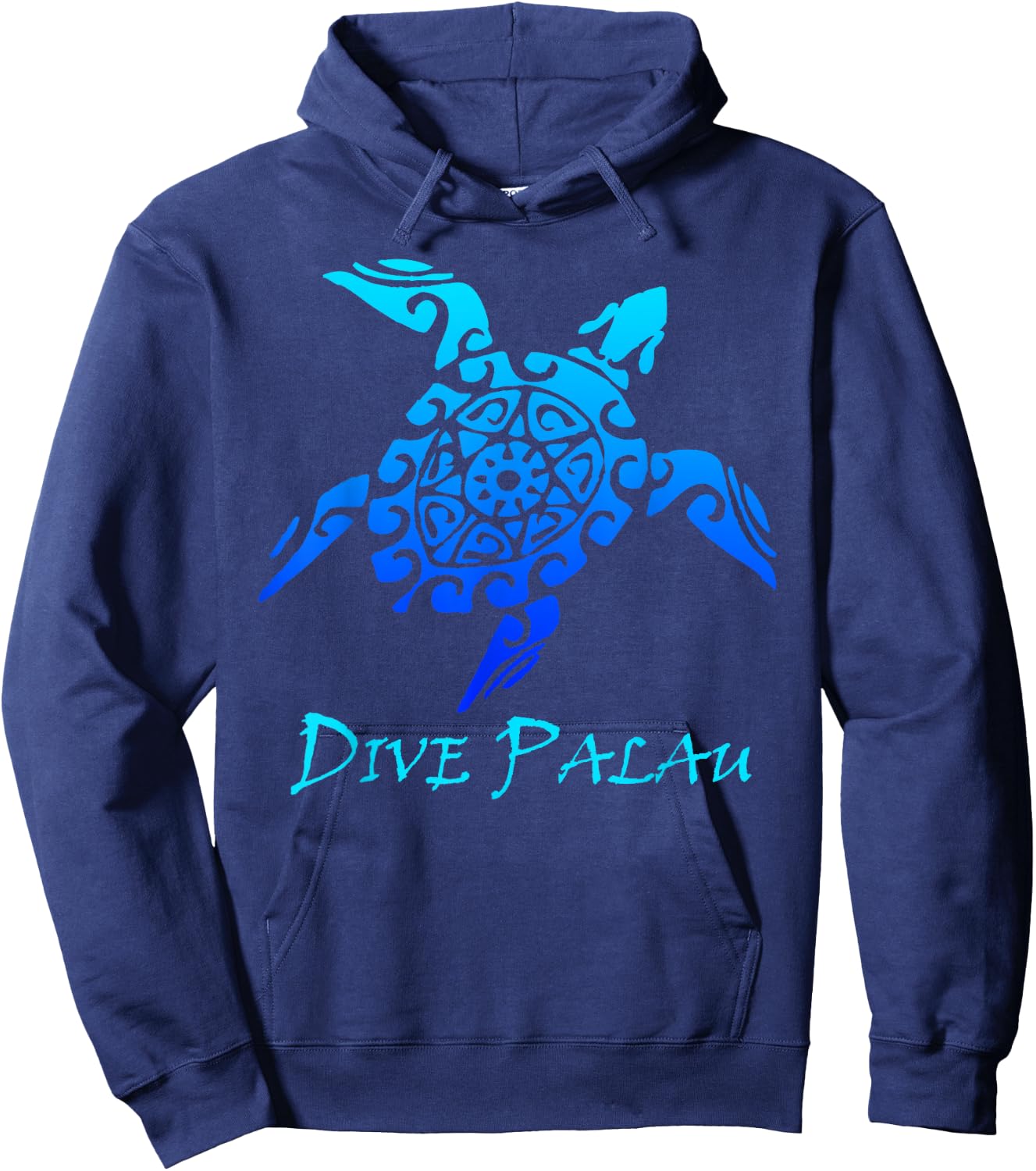 Dive Palau Vintage Tribal Turtle Vacation Hoodie - Hoodie | Navy