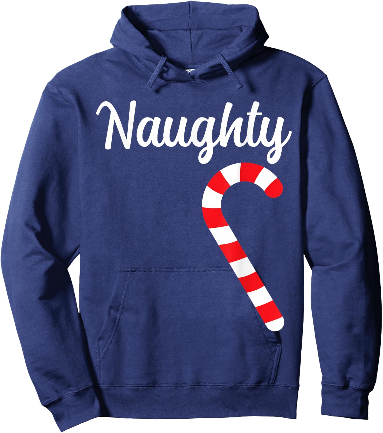 Matching Naughty and Nice Couples Christmas Pajamas Hoodie - Hoodie | Navy