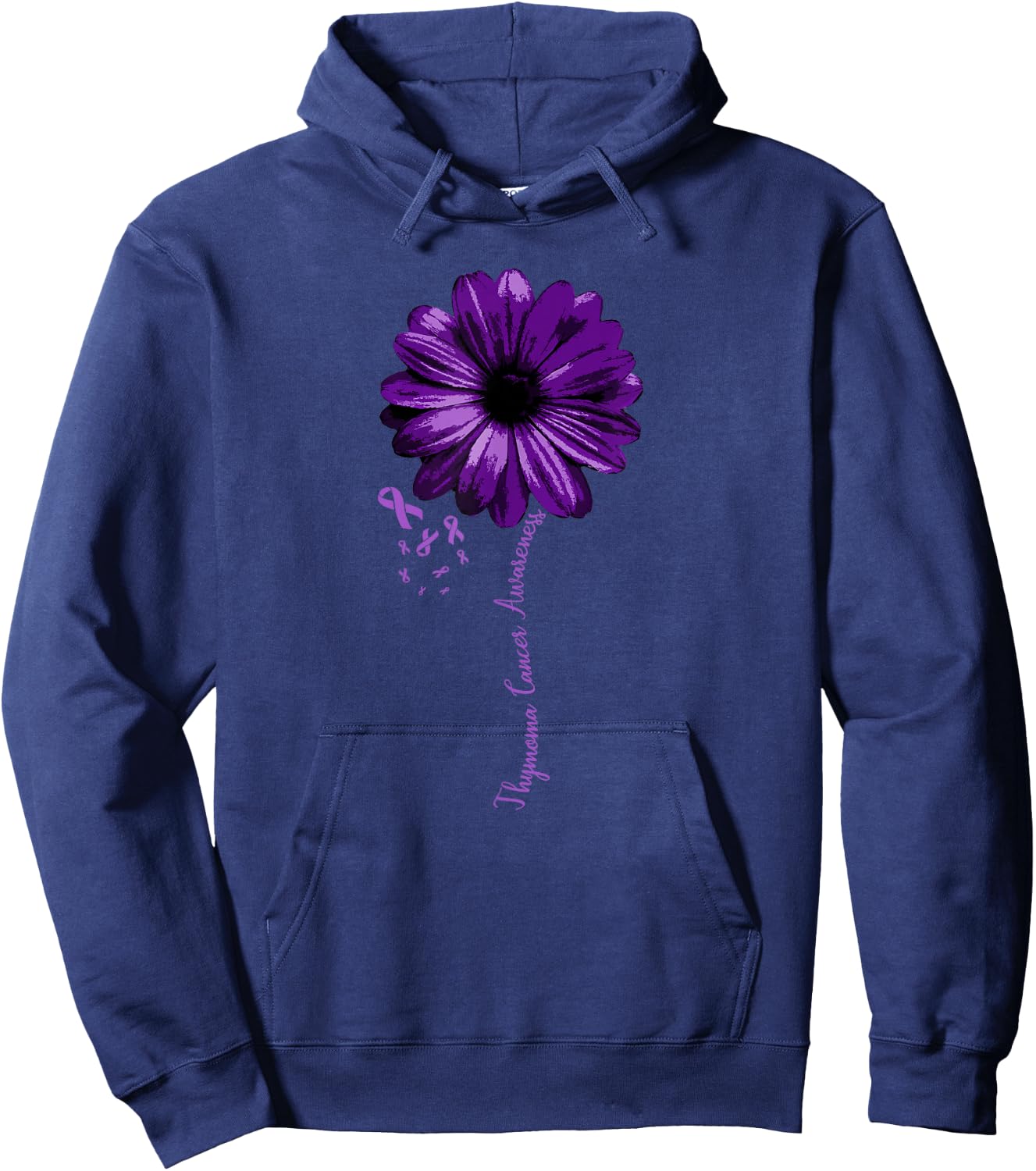 Thymoma Cancer Awareness Warrior Pretty Support Gift Hoodie - Hoodie | Navy
