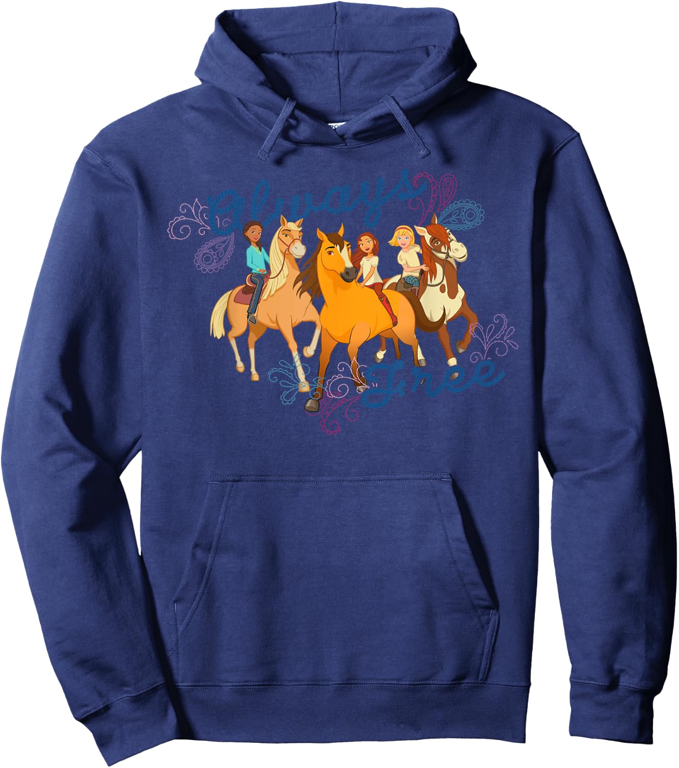 DreamWorks Spirit Riding Free Always Free Group Hoodie - Hoodie | Navy