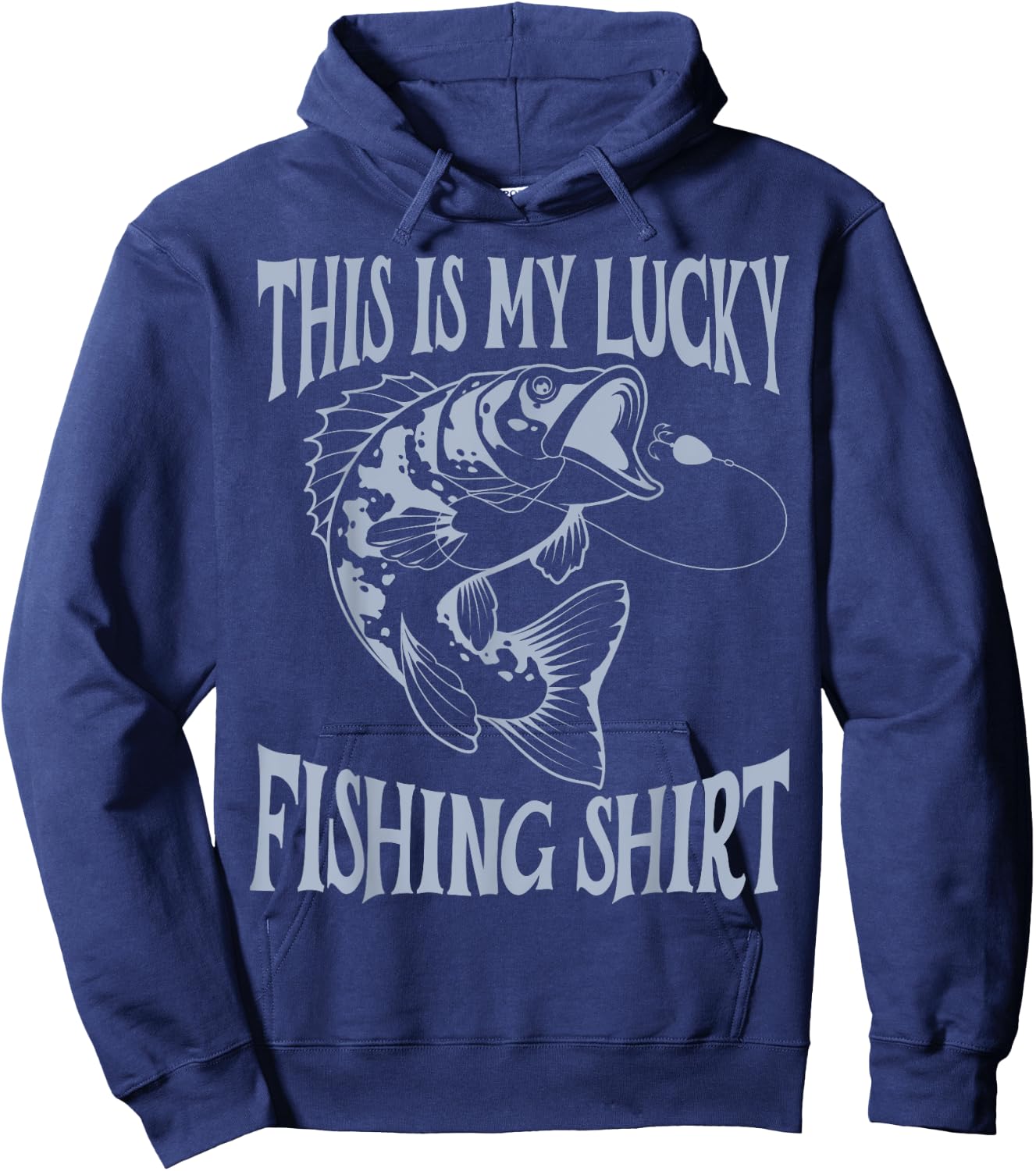 Funny Dad Fishing Men My Lucky Fishing Shirt Outdoors Fun Hoodie - Hoodie | Navy