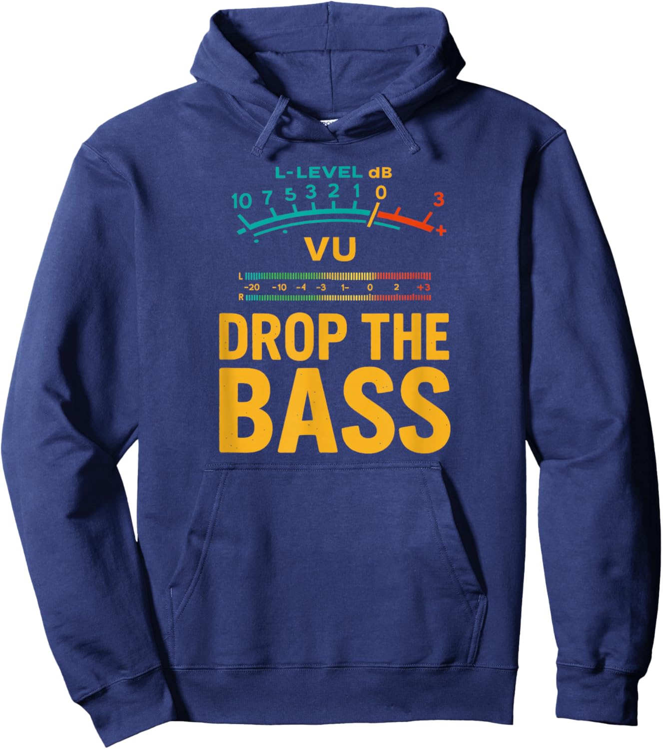 Retro VU Meter Vintage Hi-Fi Audio Stereo Music Sound Hoodie - Hoodie | Navy