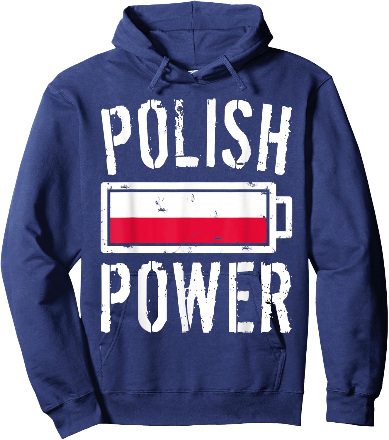 Poland Flag | Polish Power Battery Proud Hoodie - Hoodie | Navy