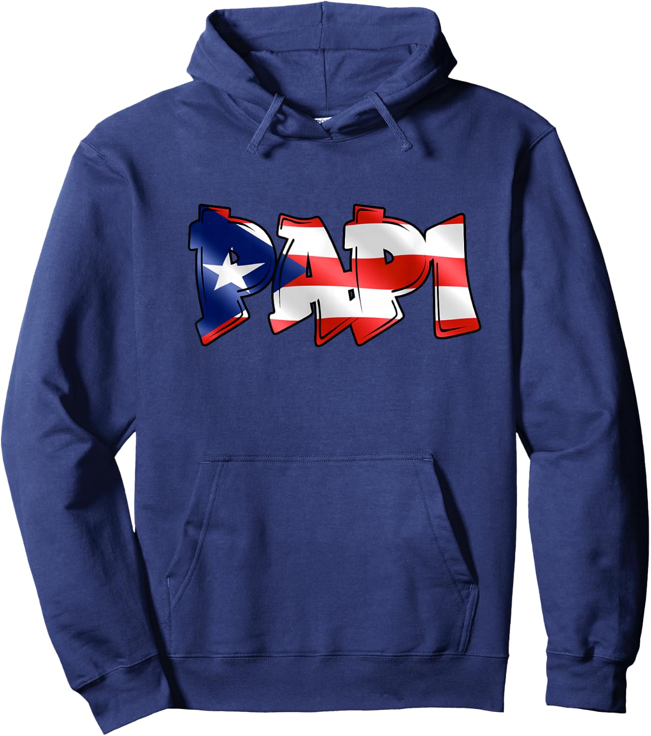 Papi Puerto Rican Flag PR Pride Father Dad Boricua Hoodie - Hoodie | Navy