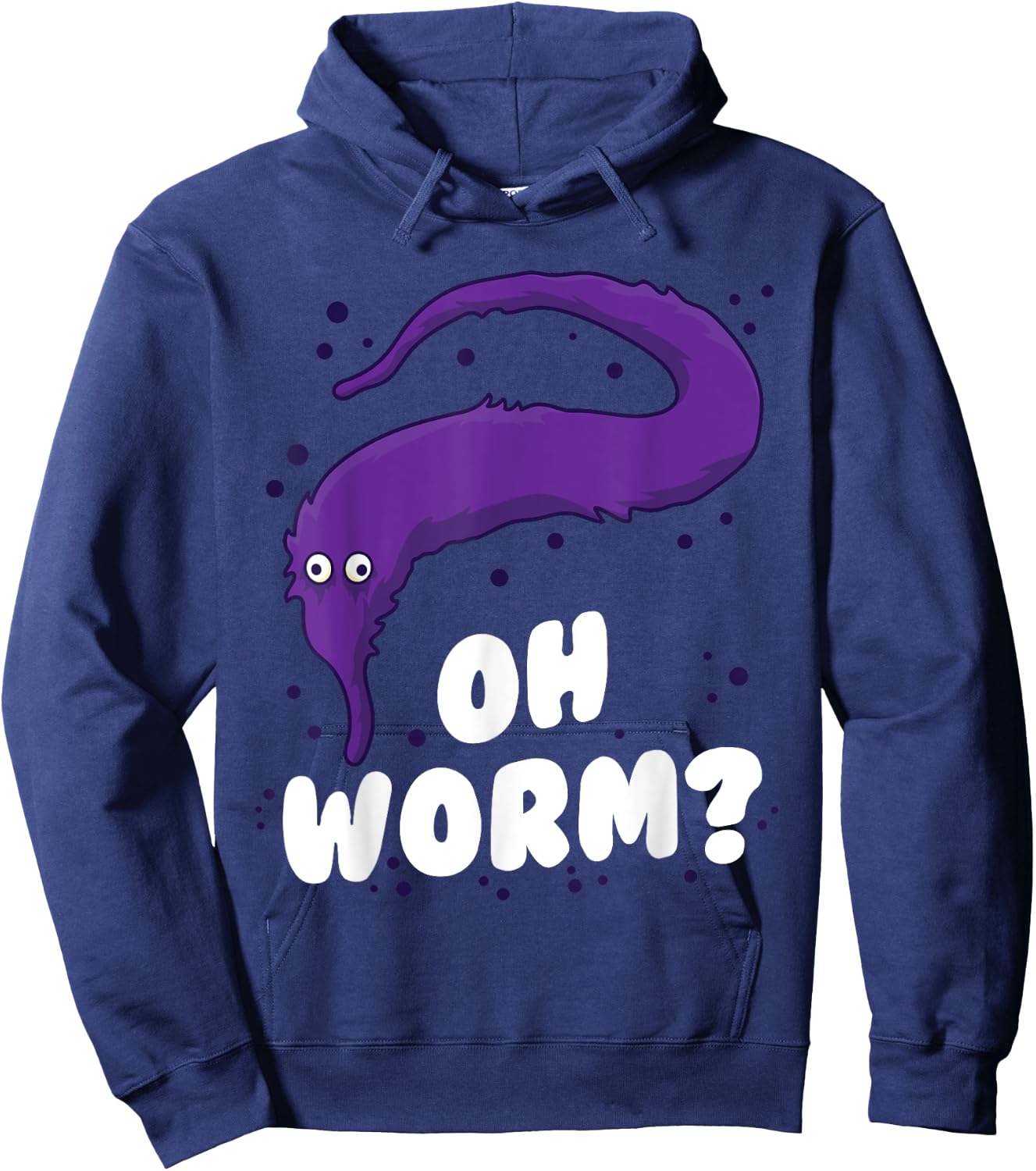 Fuzzy Worm On A String Gift Daughter Teen Gen Z Girls Meme Hoodie - Hoodie | Navy