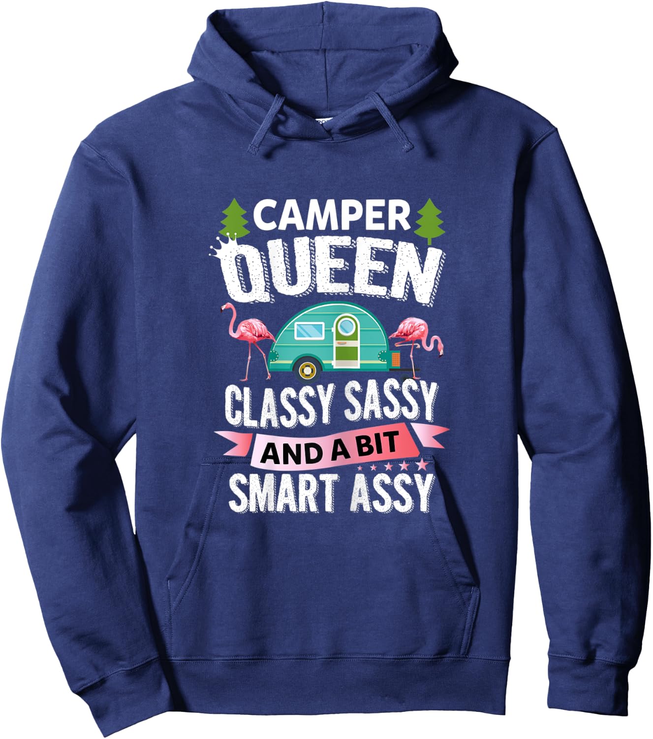 Camper Queen Classy Sassy And A Bit Smart Assy Funny Shirt Hoodie - Hoodie | Navy