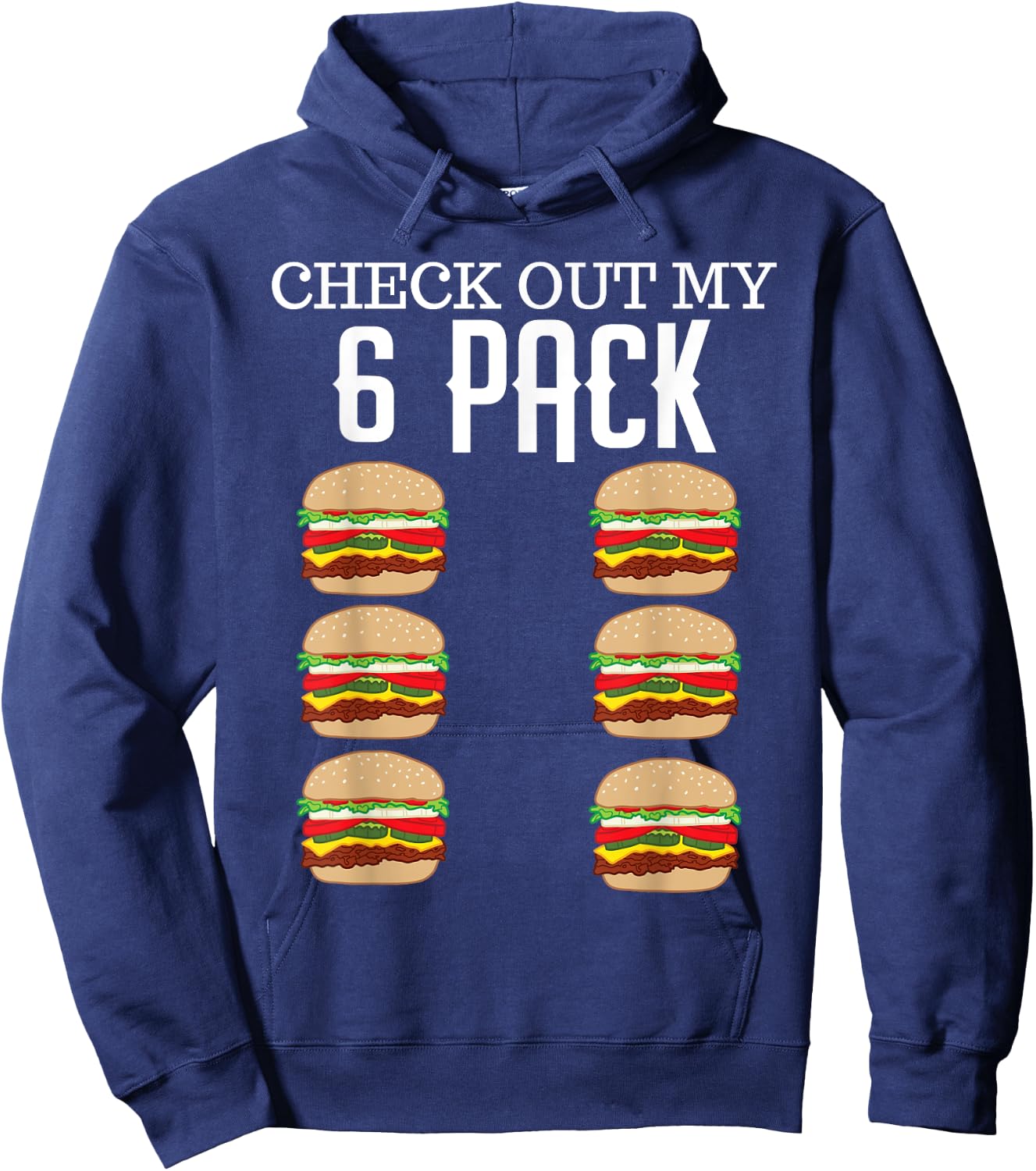 Check Out My Six Pack Hamburger Abs Cheeseburger Gag Gift Hoodie - Hoodie | Navy