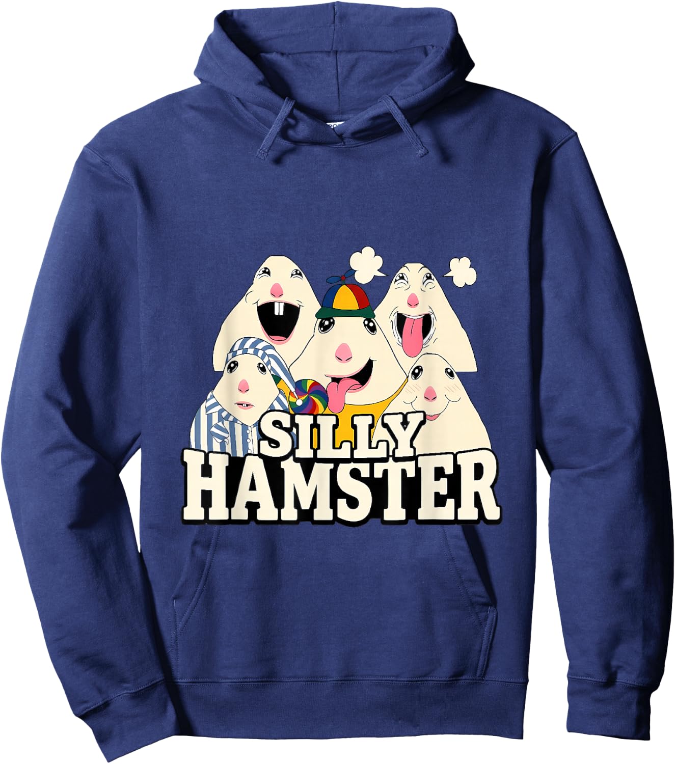 Funny Joke Silly Hamster Brain Rot Meme Hoodie - Hoodie | Navy