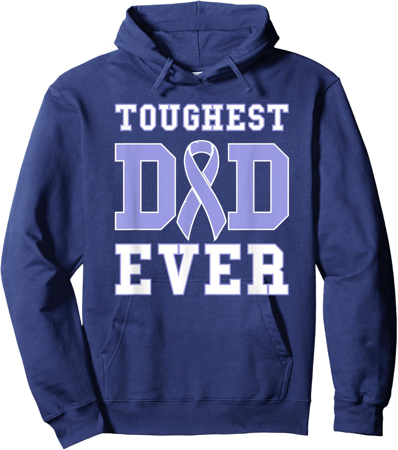 Toughest Dad Ever - Esophageal Cancer Awareness Ribbon Hoodie - Hoodie | Navy