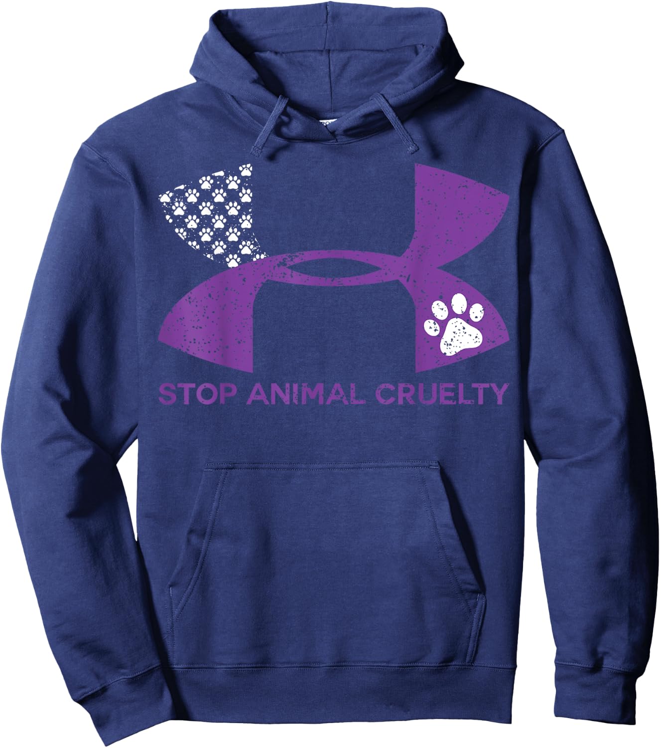 Stop Animal Cruelty Rescue Dogs T Shirt Hoodie - Hoodie | Navy