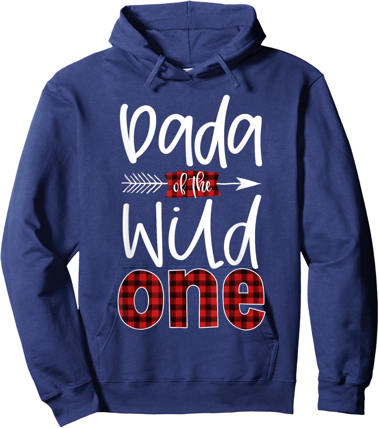 Dada of the Wild One Buffalo Plaid Lumberjack 1st Birthday Hoodie - Hoodie | Navy