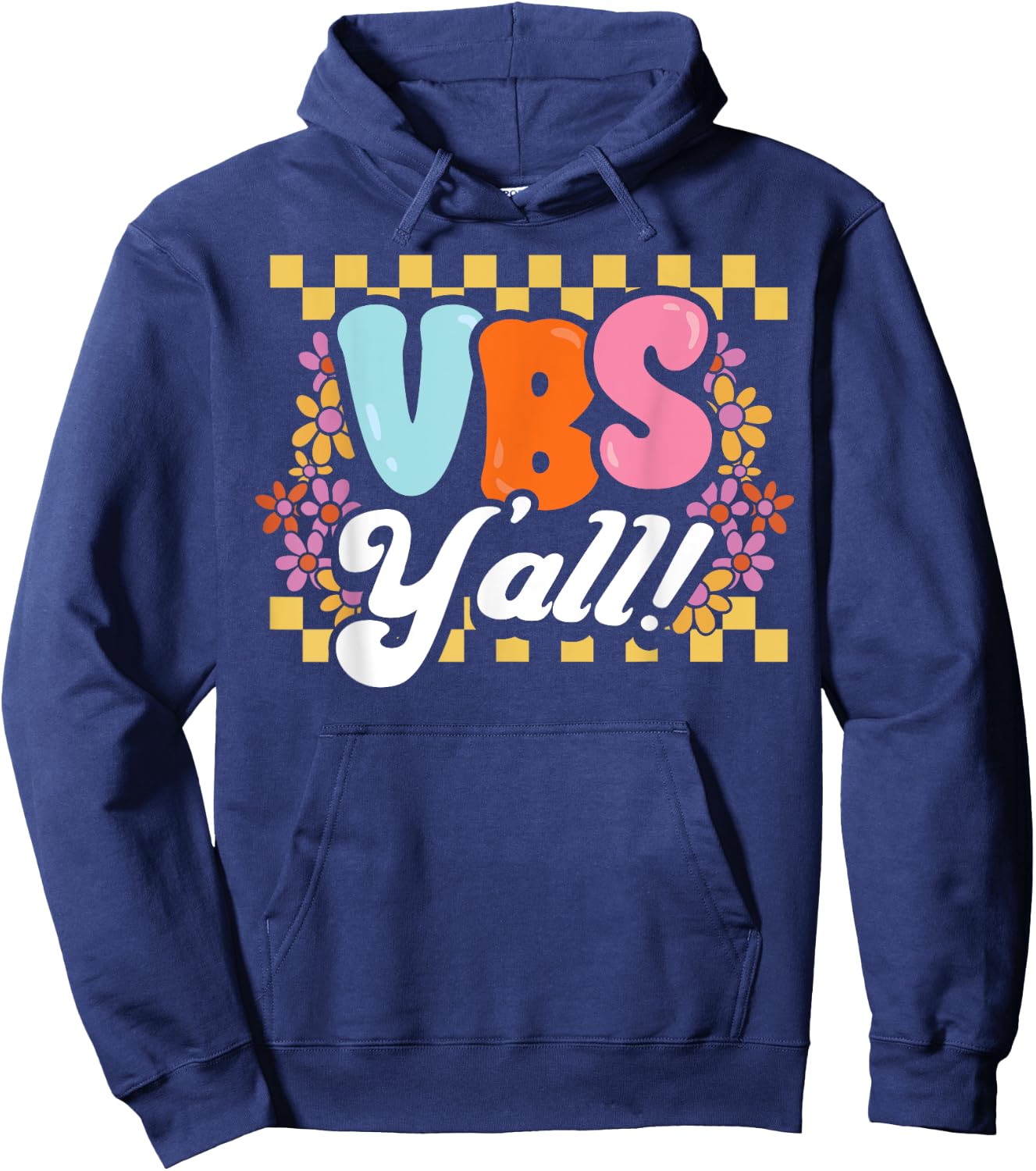 Groovy VBS Vacation Bible School Yall Christian Faith Gift Hoodie - Hoodie | Navy