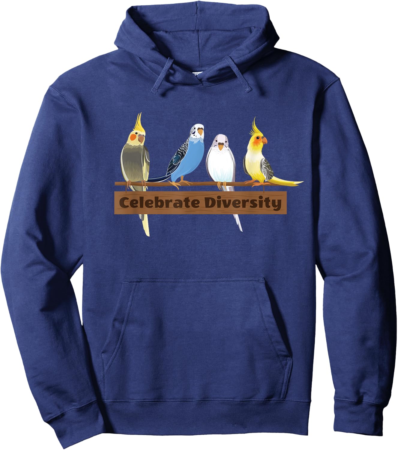 Gift Budgie Lovers, Celebrate Diversity Funny Budgerigar Hoodie - Hoodie | Navy