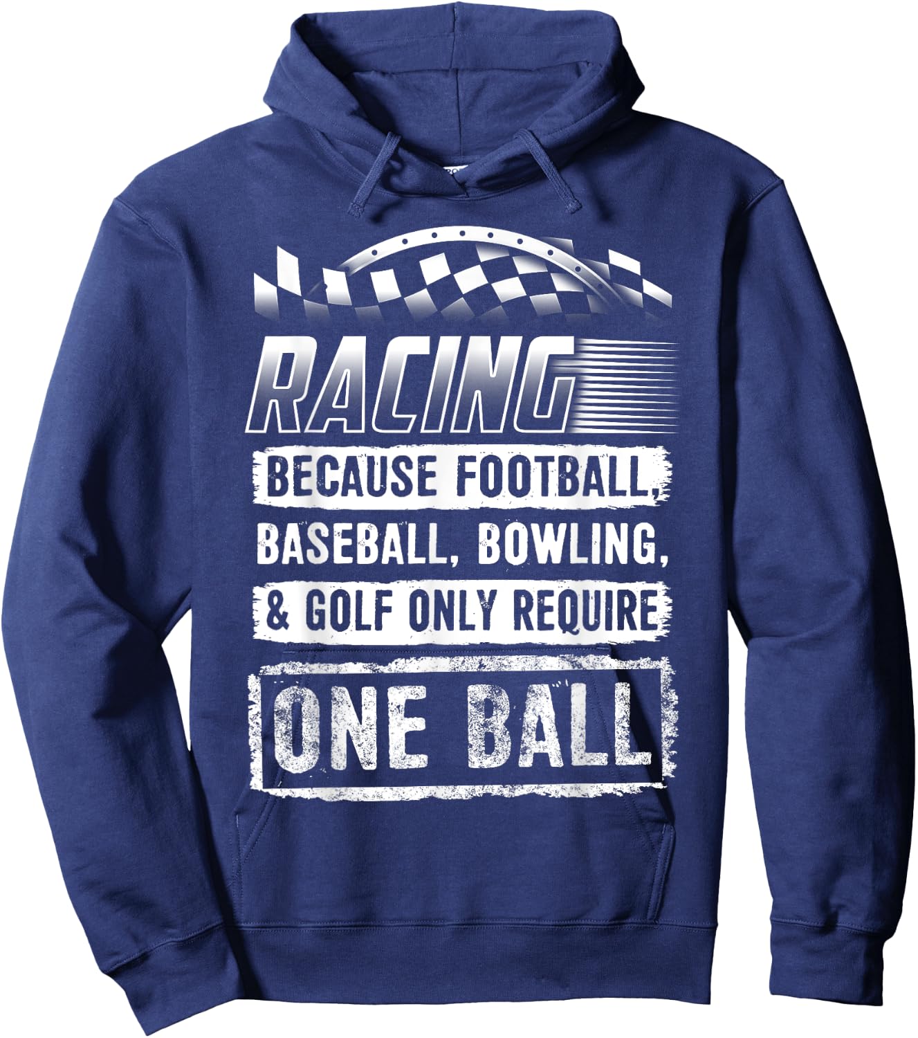 Car Racing Shirt Funny Racing One Ball Race Drag Stock Hoodie - Hoodie | Navy