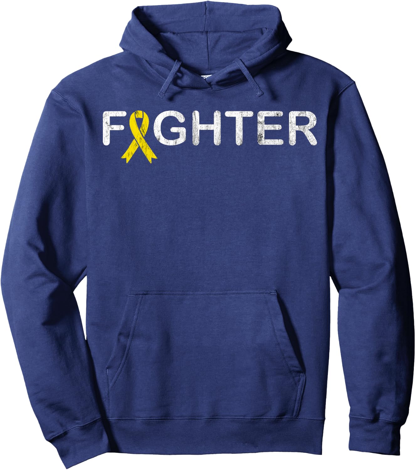 Bone Cancer Fighter - Sarcoma Yellow Ribbon Shirt Hoodie - Hoodie | Navy