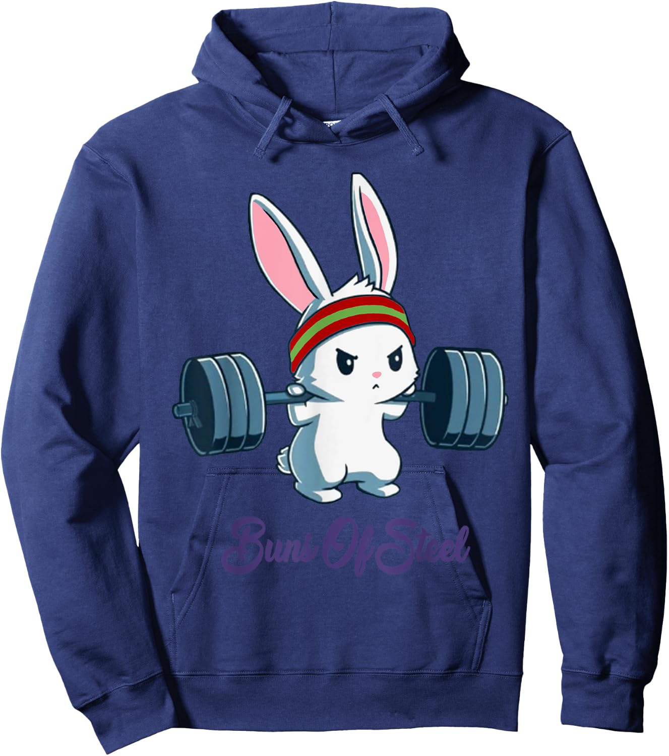 Buns Of Steel Fitness Rabbit Bunny Lover Gym Workout Hoodie - Hoodie | Navy