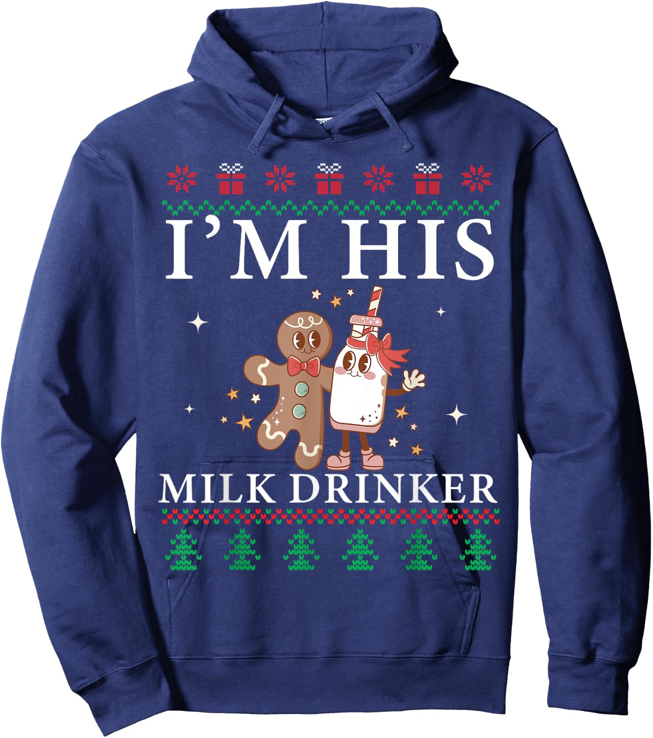 Christmas Matching I'm Her Cookie Eater I'm His Milk Drinker Hoodie - Hoodie | Navy