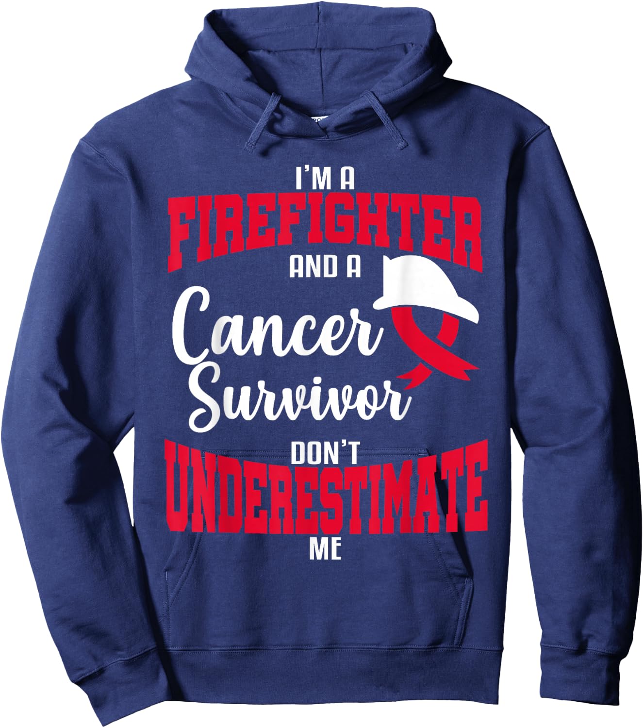 Firefighter Cancer Survivor Fireman Awareness Gift Hoodie - Hoodie | Navy