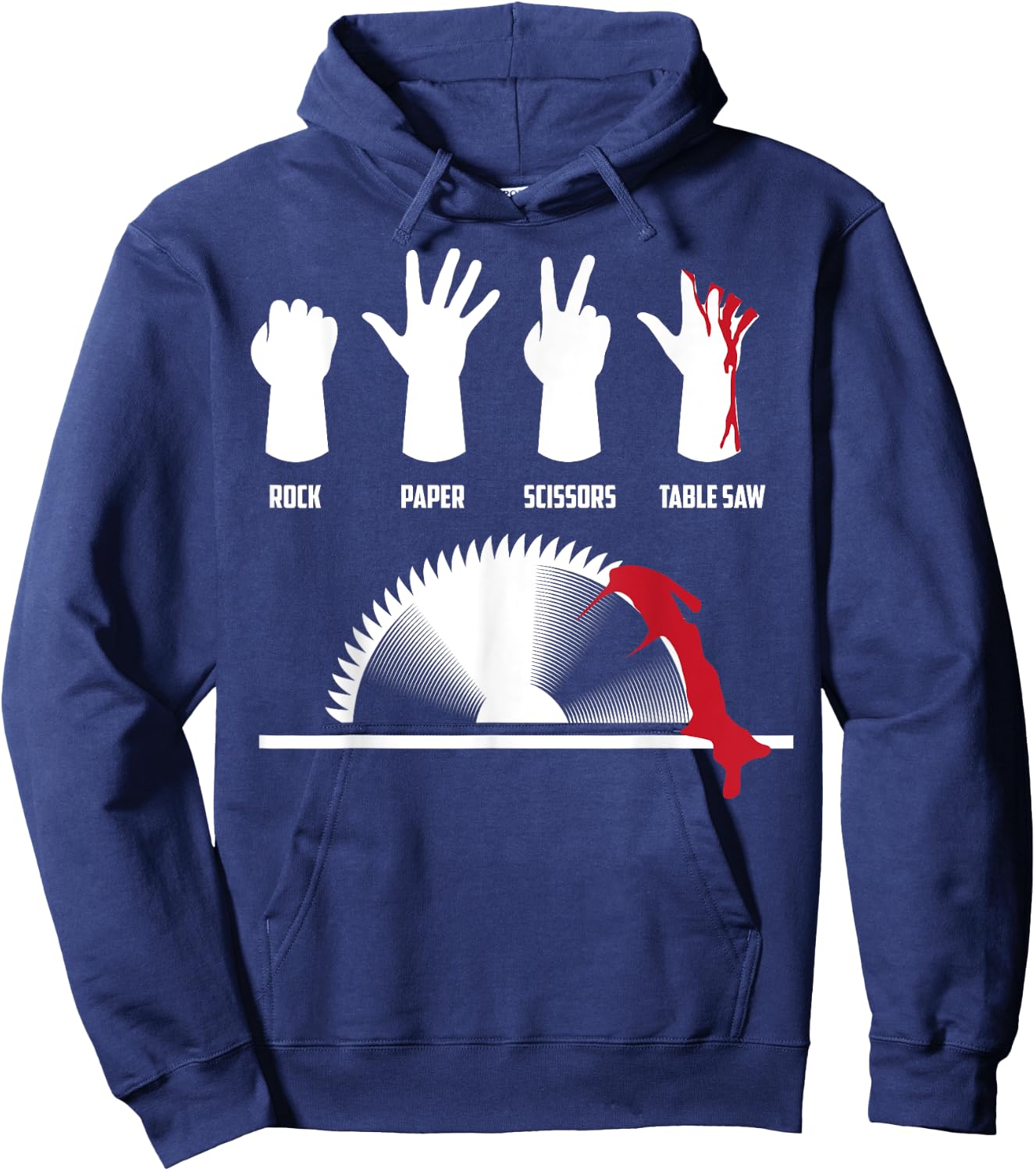 Cool Rock Paper Scissors Table Saw Gift Carpenters Hoodie - Hoodie | Navy