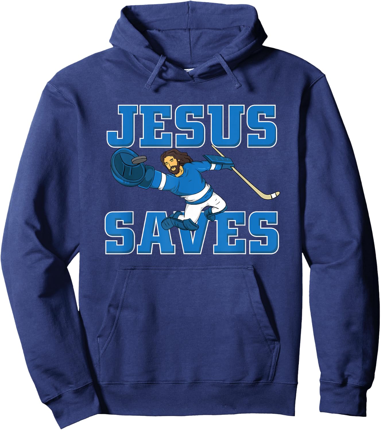 Jesus Saves shirt fun Hockey Goalie Gift Hoodie - Hoodie | Navy