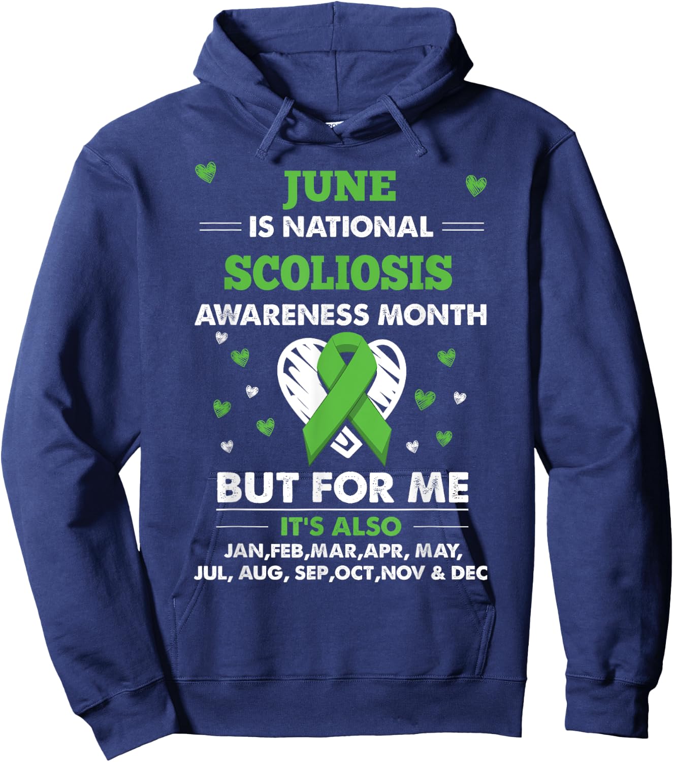 June is Scoliosis Awareness Month Shirt Hoodie - Hoodie | Navy