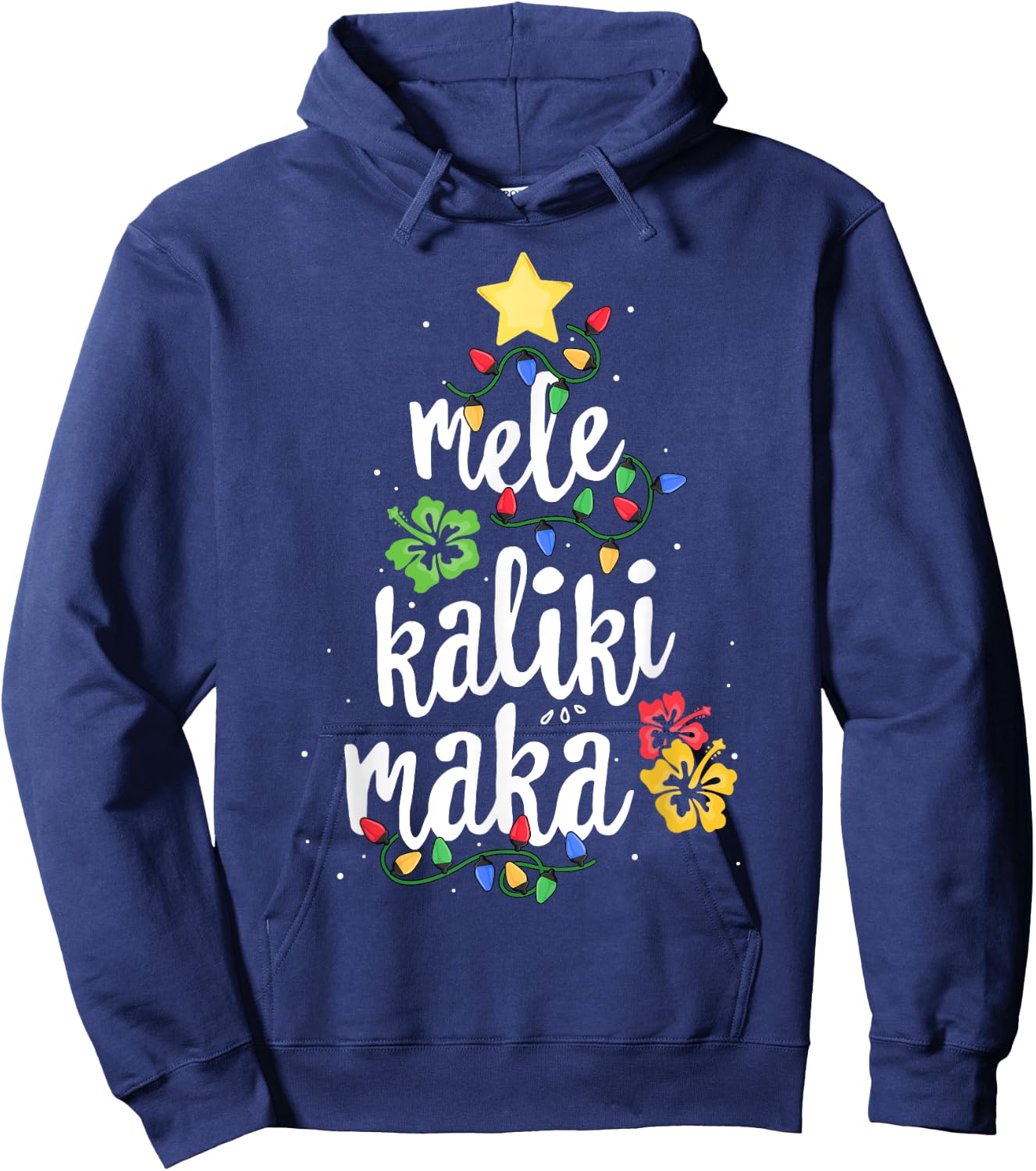 Mele Kalikimaka Shirt Hawaiian Hawaii Christmas Hoodie - Hoodie | Navy