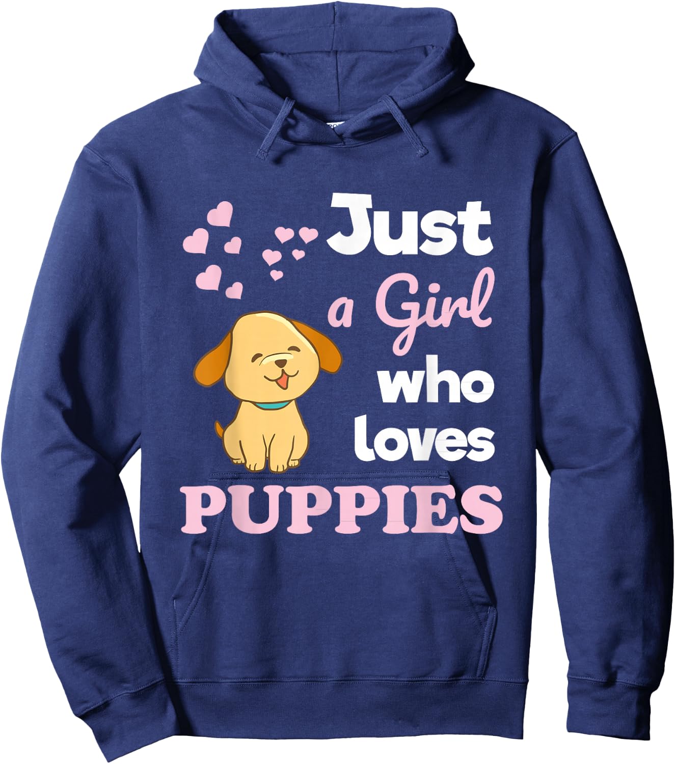 Just a Girl Who Loves Puppies Puppy Lover Hoodie - Hoodie | Navy