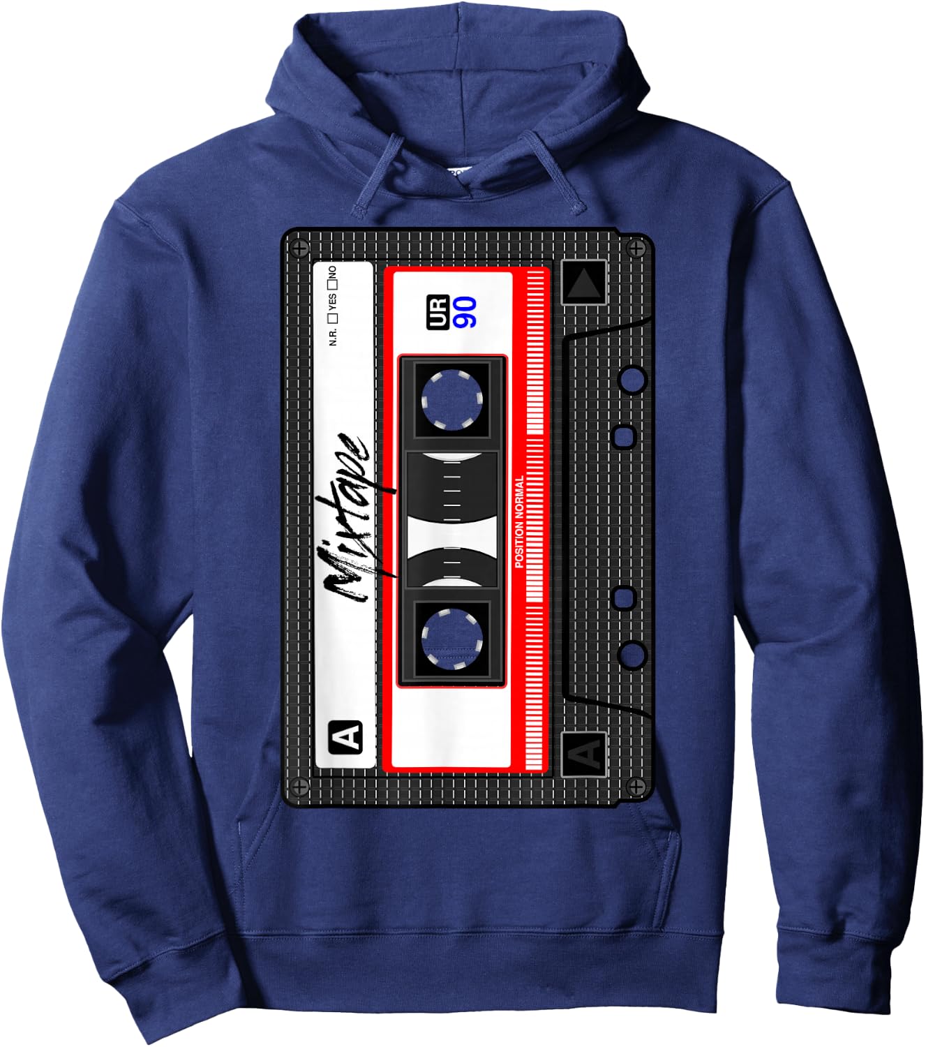 Cassette Tape Music Mix Audio 90s Party 80s Outfit Cassette Hoodie - Hoodie | Navy