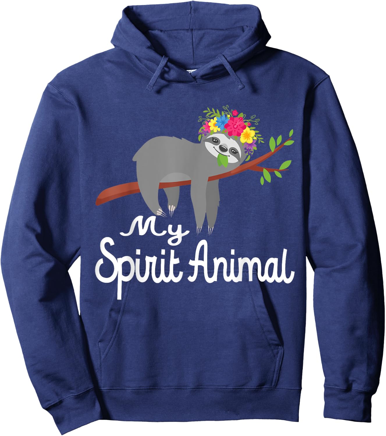 Sloth Shirt Men Women Kids My Spirit Animal is A Sloth Funny Hoodie - Hoodie | Navy
