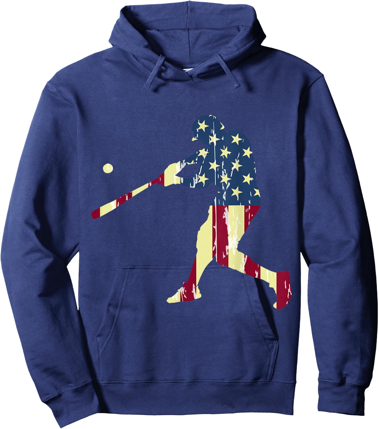 Patriotic American Flag Baseball Shirt, Baseball Men Hoodie - Hoodie | Navy