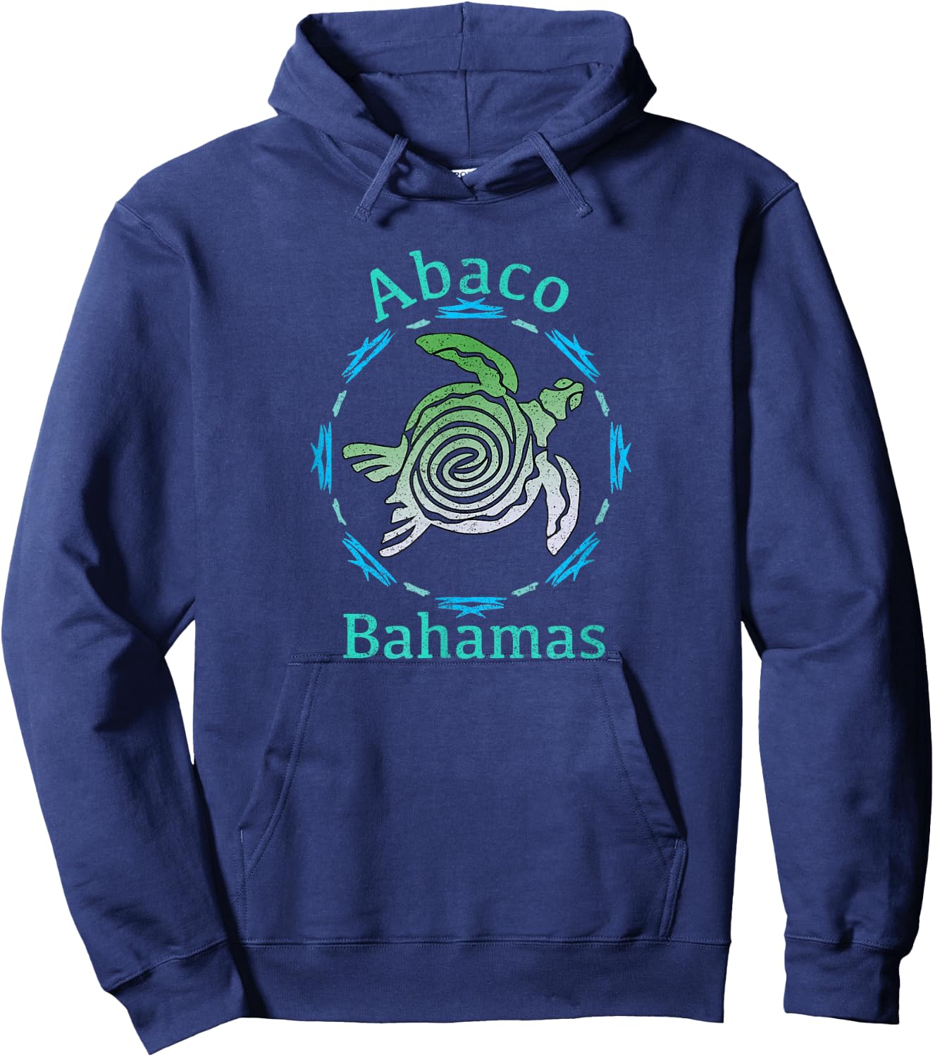 Abaco Bahamas Vintage Tribal Turtle Gift Hoodie - Hoodie | Navy