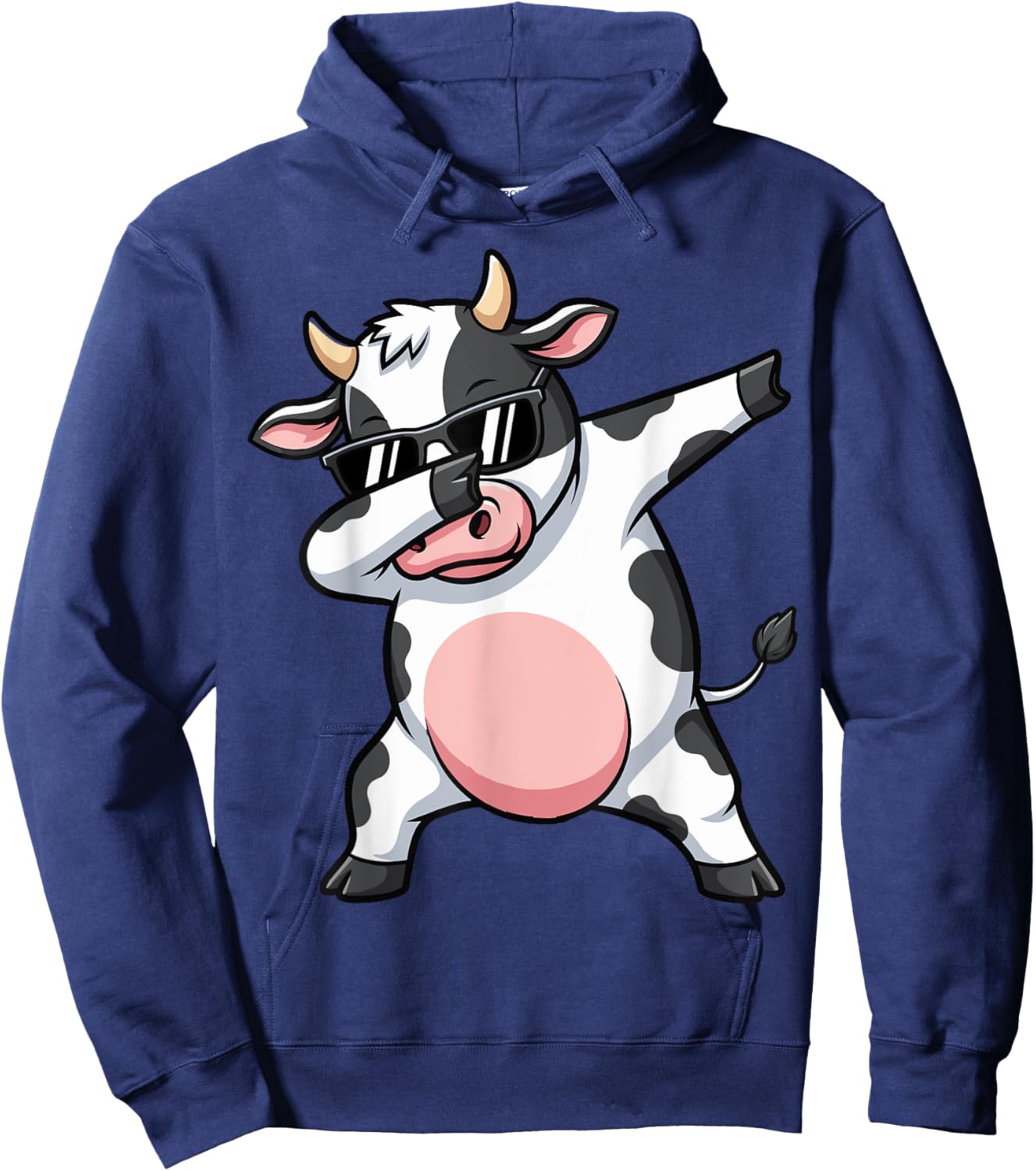 Dabbing Cow Sunglasses Cow Animal Hoodie - Hoodie | Navy
