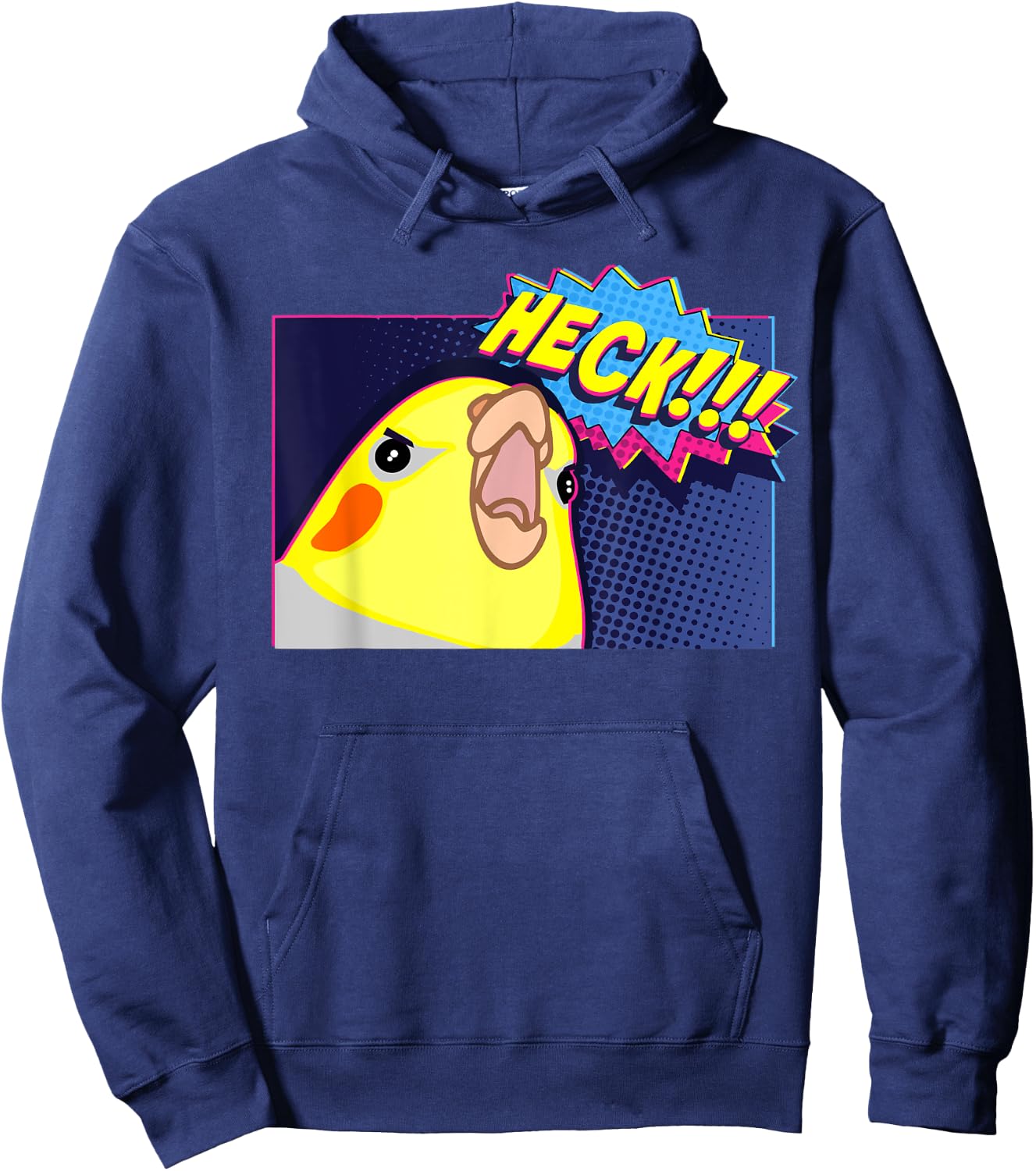 Heck Cockatiel, Birb memes, Funny angry Parrot lover Hoodie - Hoodie | Navy