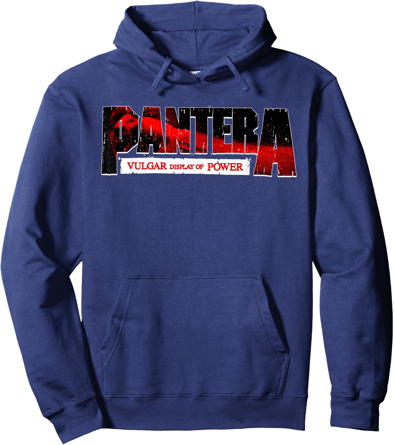 Pantera Official Vulgar Display Of Power Logo Red Hoodie - Hoodie | Navy