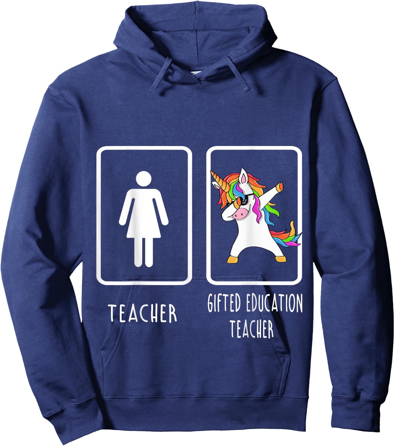 GIFTED EDUCATION TEACHER Unicorn Shirt Men Women Kids Hoodie - Hoodie | Navy