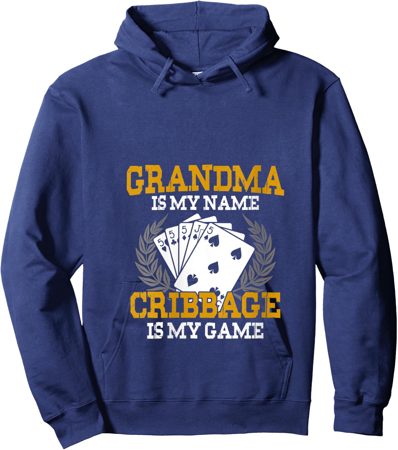 Grandma Is My Name Cribbage Is My Game - Crib Funny Gift V-Neck Hoodie - Hoodie | Navy