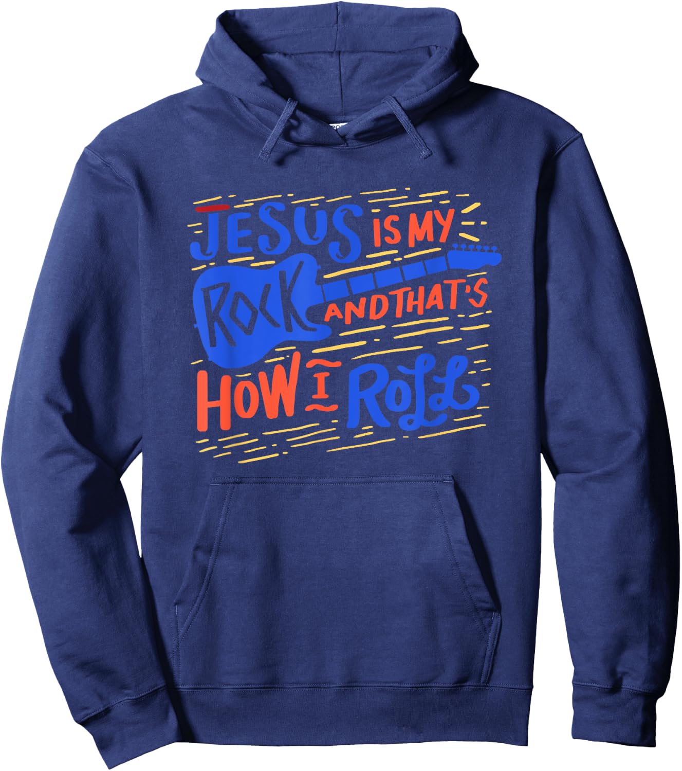 Jesus is my rock and thats how i roll Hoodie - Hoodie | Navy