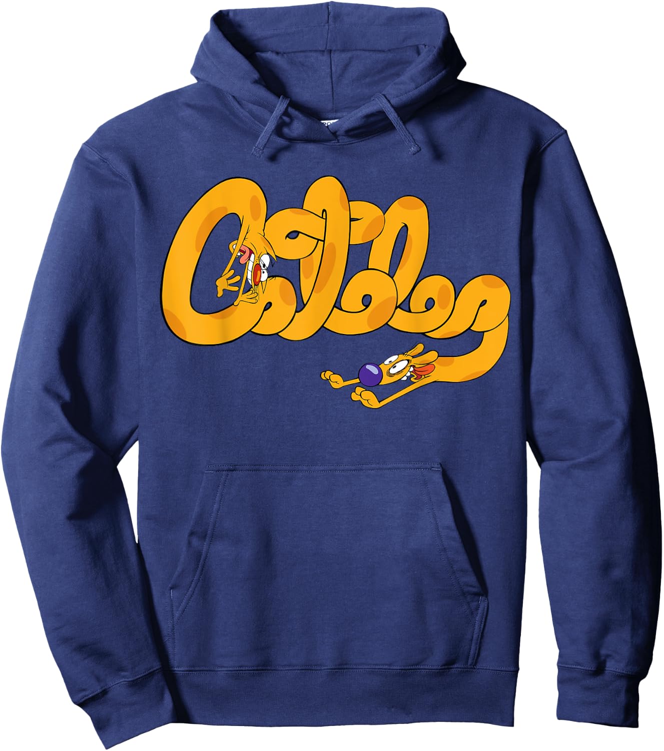 Cat Dog Cursive Nickelodeon Hoodie - Hoodie | Navy