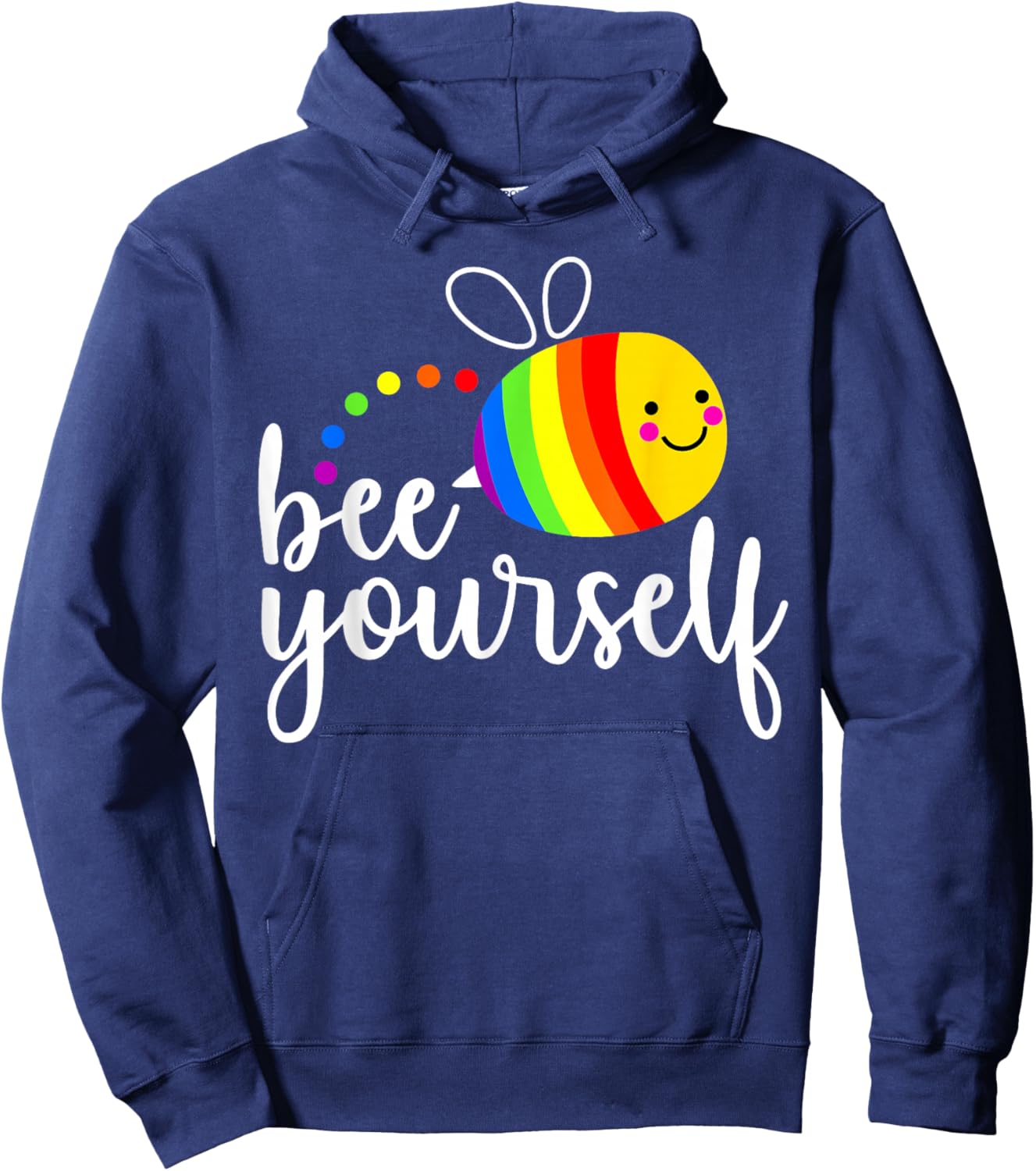 Cute Bee Yourself Pride LGBTQ Funny Beekeeper Beekeeping Hoodie - Hoodie | Navy