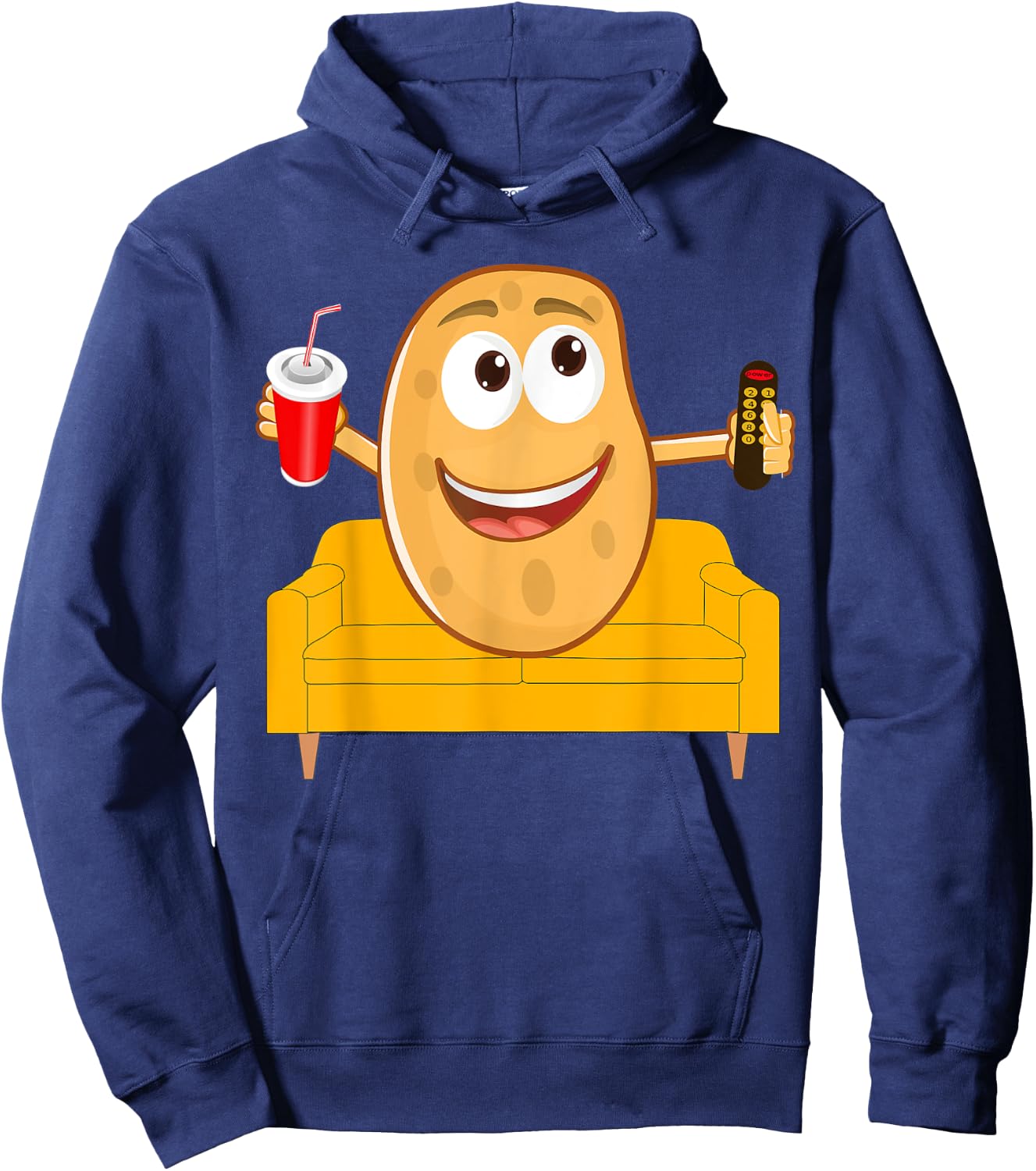 Couch Potato Shirt, Funny Halloween Costume Gag Gift Hoodie - Hoodie | Navy
