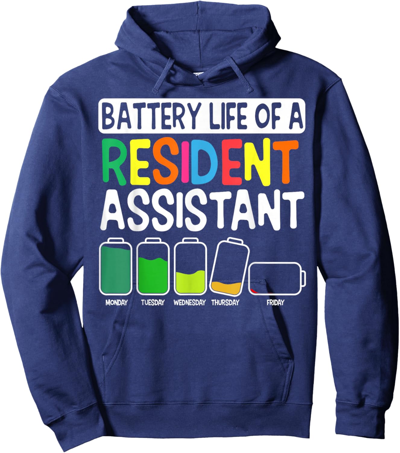 Battery Life of A Resident Assistant School Dorm Hoodie - Hoodie | Navy
