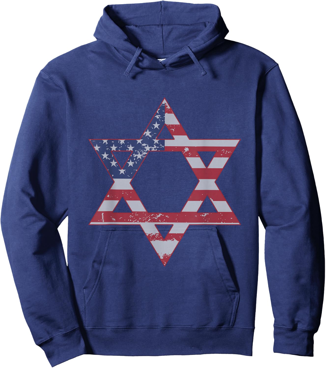 US USA America & Israeli Magen Star Of David T Shirt Hoodie - Hoodie | Navy