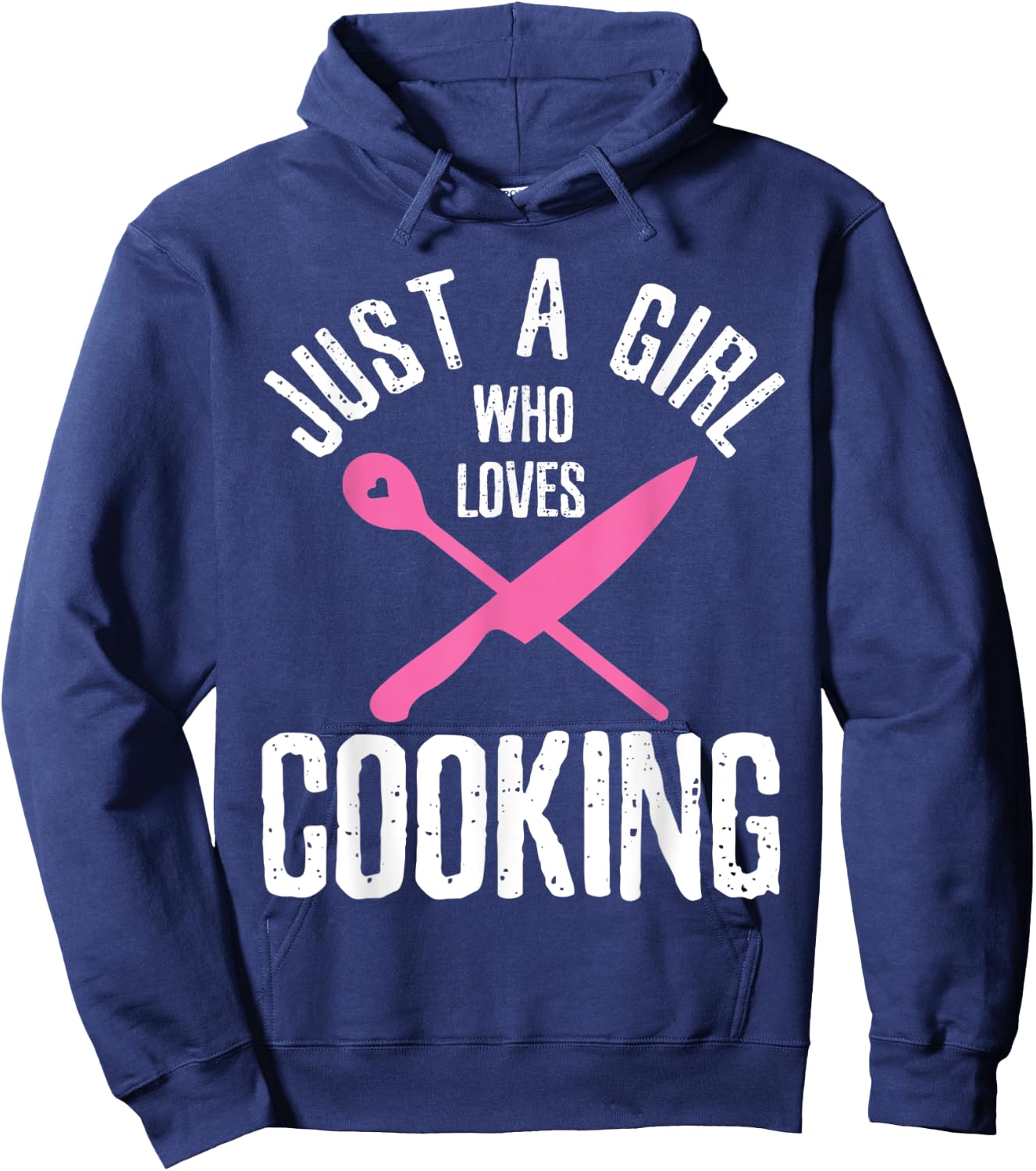Just A Girl Who Loves Cooking Chef Vintage Hoodie - Hoodie | Navy